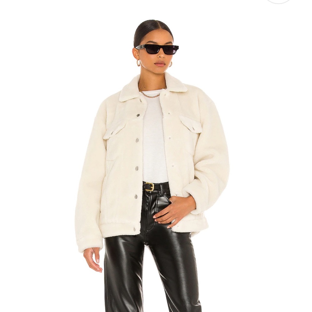 Anine Bing Rory Faux Sherpa Jacket Cream